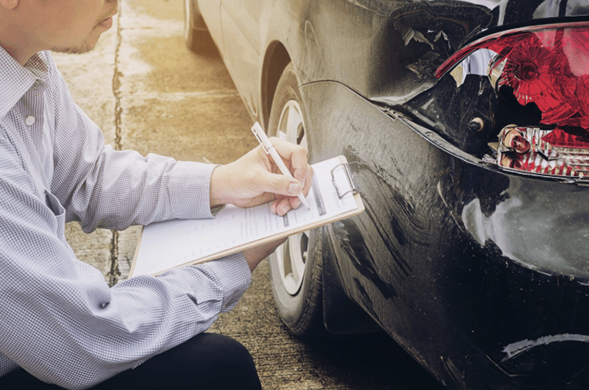 Filing a car insurance claim after an accident.